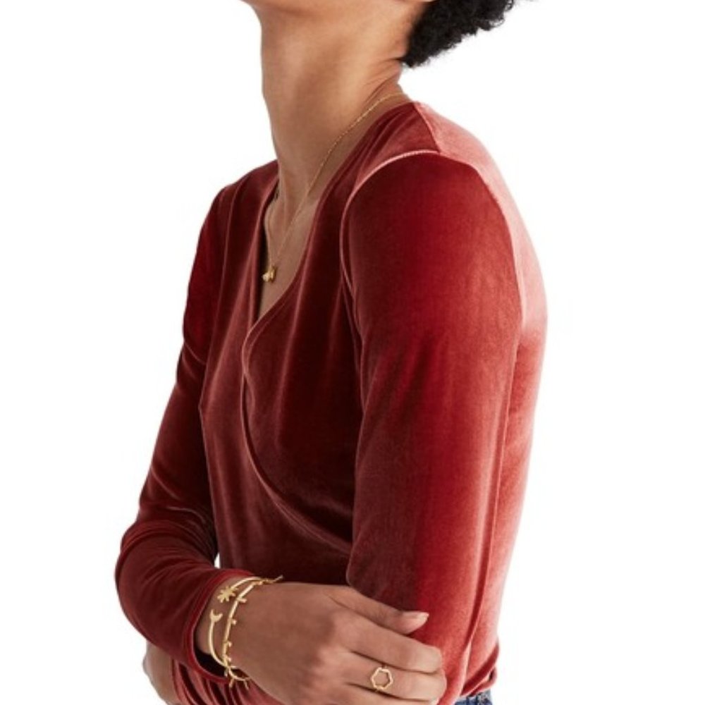 Madewell Wrap Velvet Bodysuit